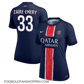 Paris Saint-Germain Warren Zaire-Emery #33 Hjemmebanetrøje Dame 2024-25 Kortærmet